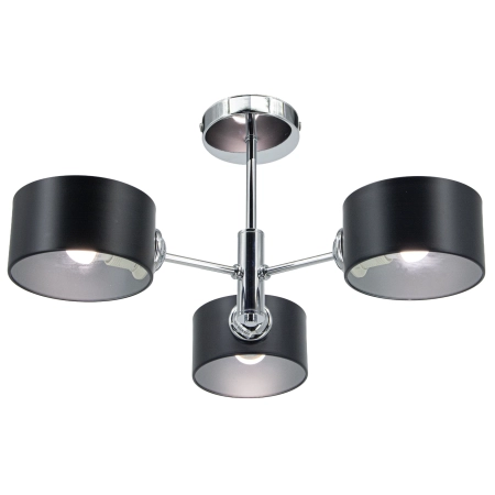 Lampa sufitowa chromowana z trzema czarnymi kloszami 2209/3A 8C z serii SOPHIA - Lampy Elem